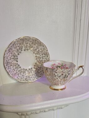 Collectable Chintze Tea Cup And Saucer Queen Anne England